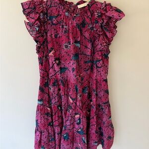 Ulla Johnson Pink and Blue Floral Kids Dress